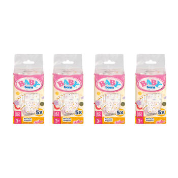 4PK Baby Born Nappies 5 Pack Accessory Toy For 43cm Dolls Pink 3y+