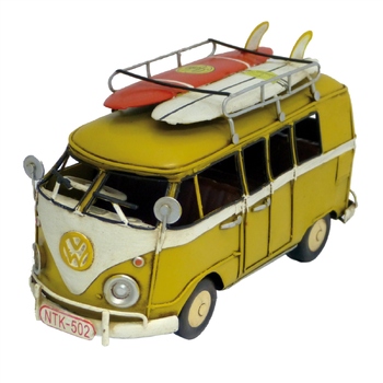 Boyle 20cm Volkswagen Kombi Van Ornament Yellow Home Decor