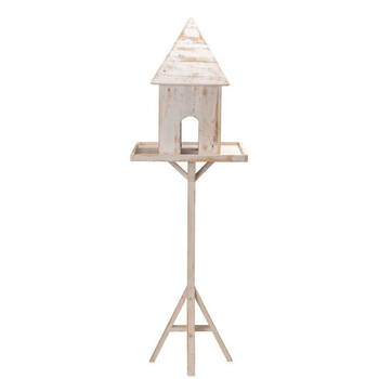  Pine Timber Outdoor Garden Bird House Stand 162x52cm White Wash 