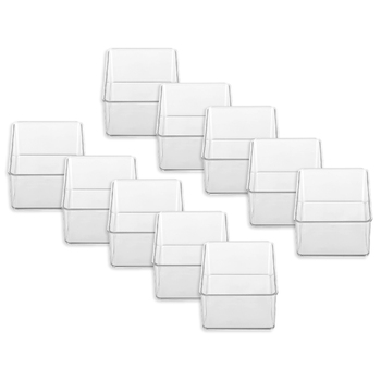 10x Boxsweden 16cm Crystal Stackable Tray Organiser Clear