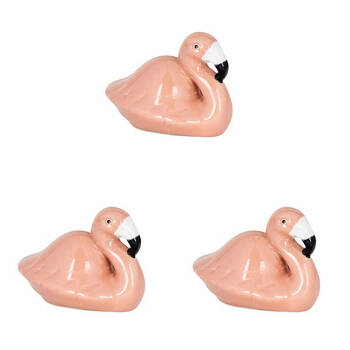 3PK Floating Flamingo Outdoor Bird Bath Decoration 10x8cm Pink