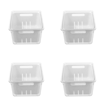 4PK Boxsweden Crystal 2L/22cm Crisp Bin Food Storage - White