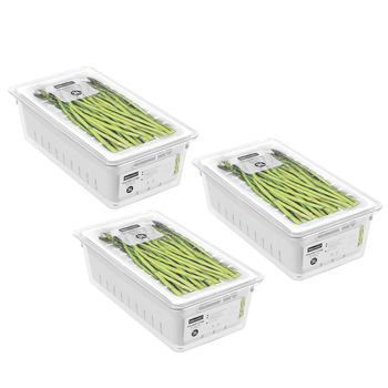 3x Boxsweden Crystal 3L/32cm Crisp Bin Storage - White