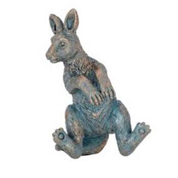  Polyresin Kangaroo Planter Pot Sitter Ornament Aged Brass