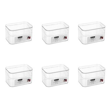 6PK Boxsweden Crystal 17x11.5cm Cosmetics Flip Lid Box - Clear