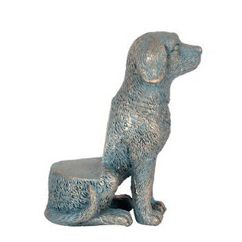  Polyresin Labrador Dog Planter Pot Feet Riser Aged Brass