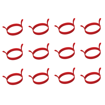 12PK Appetito Silicone Egg Ring Moulder Home Kitchen Cooking Utensil Red