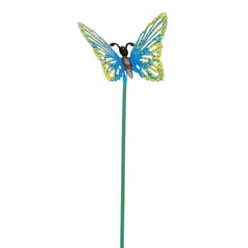 Butterfly Sticks Small Outdoor Decoration 34cm Multicoloured Assorted