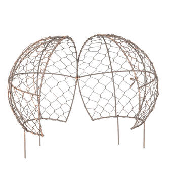  Small Wire Mesh Metal Ball Topiary Plant Frame 16x15cm Rust Copper