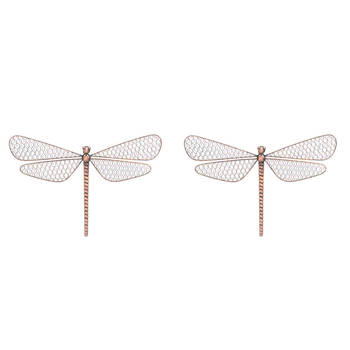 2PK Large Steel/Bronze Wire Dragonfly Outdoor Decor 39x27cm Assorted