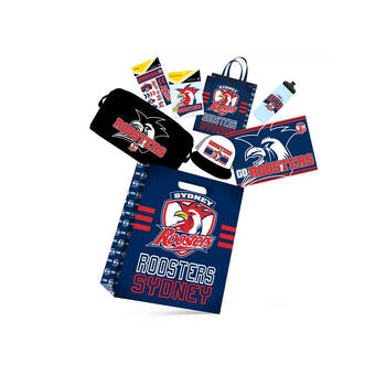 NRL Sydney Roosters Showbag with Duffle Bag, Drink Bottle, and Cap - 8y+