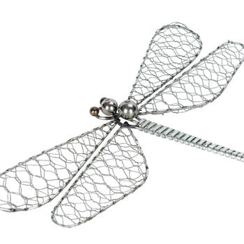  Medium Steel/Bronze Wire Dragonfly 29x18cm Assorted
