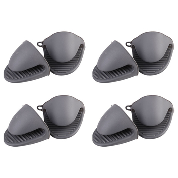 4PK Appetito Heat Resistant Silicone Oven Mitts Set 2 Grey