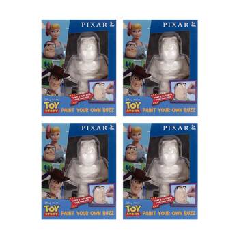 4PK Pixar Collection Paint your Own Plaster Figurine Kids Art Set 3y+ Assorted