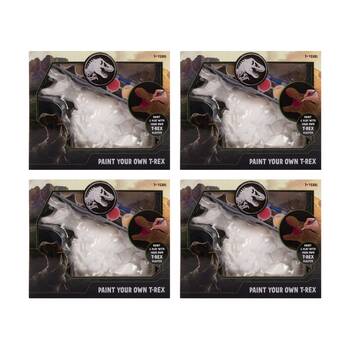 4PK Jurassic World Paint your Own T-Rex Plaster Figurine Kids Craft Set 3y+