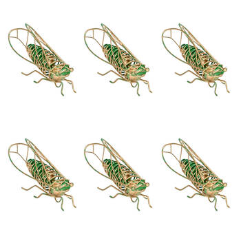 6PK Cicada Ornament Home Decoration 9x4cm Green/Gold Assorted
