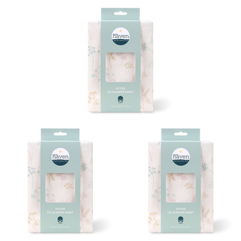 3PK Little Haven Co-Sleeper Wild Flower Baby Bedding Sheet 90cm