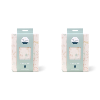 2PK Little Haven Cot Fitted Wild Flower Baby Bedding Sheet 135cm