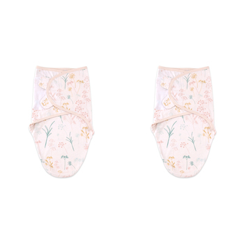 2PK Little Haven Cotton Hooded Swaddle Wild Flower 0M+
