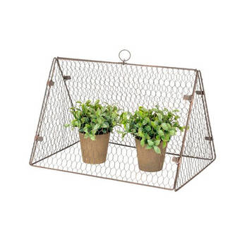  Cloche Triangle Wire Outdoor Decoration 46x30cm Rust Copper