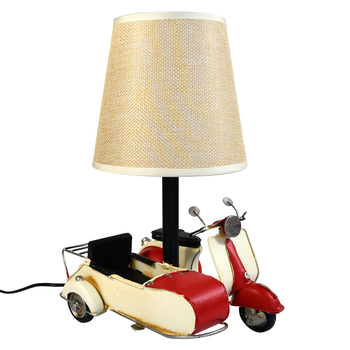 Auto Petit USB LED Lamp Scooter & Sidecar 18x26cm Red