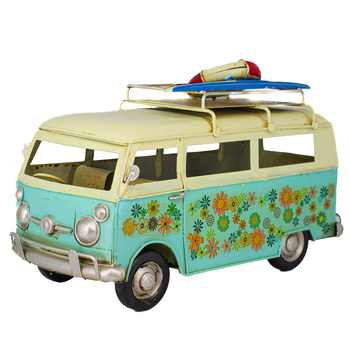 Boyle Metal Display Flower Van Orange Top Ornament Home Decor 25cm