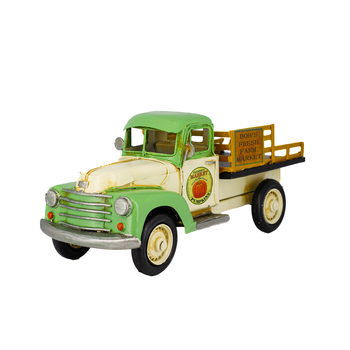 Boyle Farm Truck Metal Ornament Decor Green/White 29cm