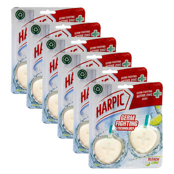 6x 2pc Harpic Toilet Cleaner Block Bleach Lime w/ Hook