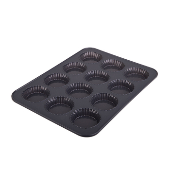 Daily Bake 12 Cup Mini Silicone Quiche Pan 32.5x24.5x 2cm Charcoal