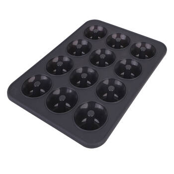 Daily Bake Silicone 12-Cup Mini Doughnut Pan 32.5x24.5cm - Charcoal