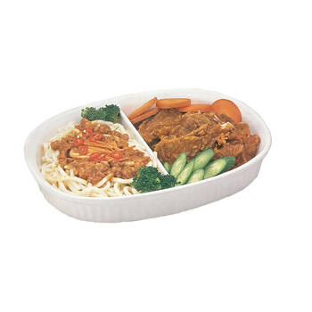 Ceramic Oven & Microwave Divided Dish - Oval