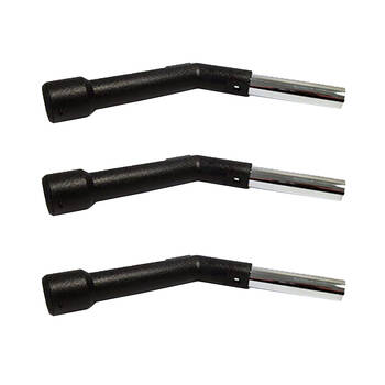 3PK Universal 32mm Chrome BEP w/ Clip Ring Swivel End for Vacuum Cleaner Silver