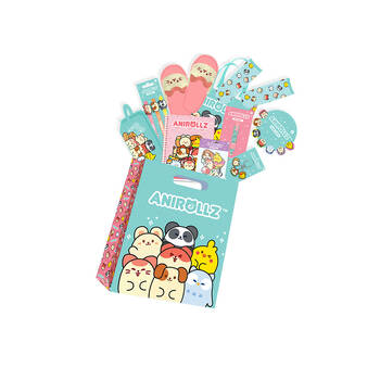Anirollz Showbag with Cute Eraser, Pen Set, Slippers - Kawaii 8y+