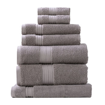 7pc Renee Taylor Towel Set Brentwood 650 GSM Low Twist Cotton Whisper