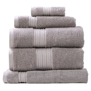 5pc Renee Taylor Towel Set Brentwood 650 GSM Low Twist Cotton Whisper