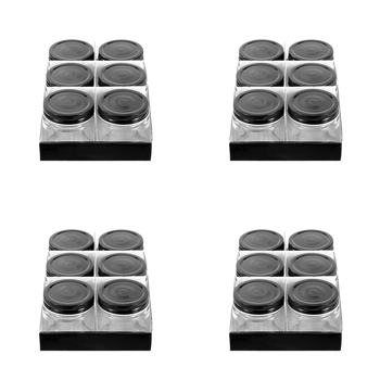 4PK 6PK Lemon & Lime 200ml Preserve Jar Capri Glass w/ Black Lid