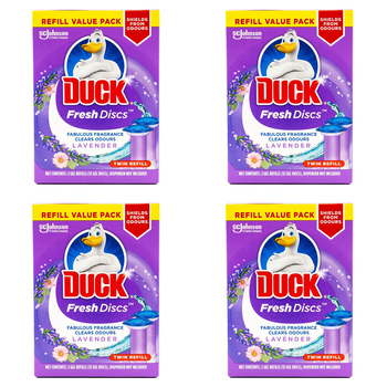 8pc Duck 12 Gel Refills Fresh Discs Bath Toilet Bowl Cleaner - Lavender
