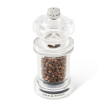 Cole & Mason 605 Acrylic 12cm Pepper Mill Spice Grinder - Clear
