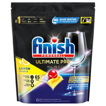 65pc Finish Ultimate Pro Powerball Dishwashing Tablets Lemon Sparkle