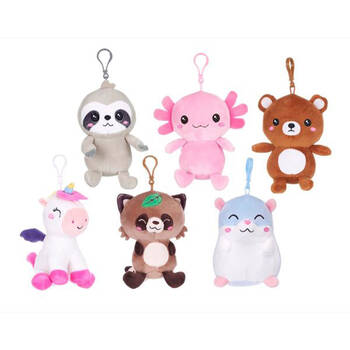6PK Kawaii Kuties Bagclip Plush/Soft Toy Series 2 12cm For Ages 3y+ Assorted