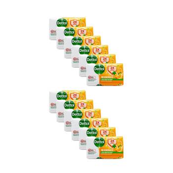 12PK Dettol Soap Bar Antibacterial Re-Energize Mandarin Orange Fragrance 60g