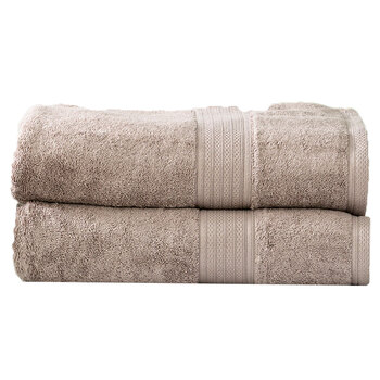 2pc Renee Taylor Bath Sheet Set Stella 650 GSM Super Soft Bamboo Cotton Pewter