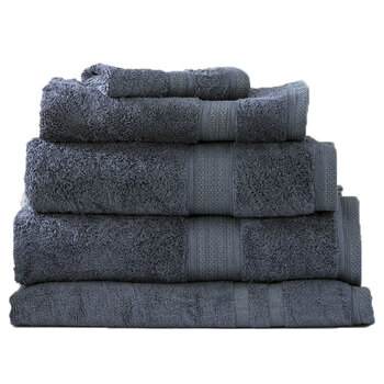 5pc Renee Taylor Towel Set Stella 650 GSM Super Soft Bamboo Cotton Indigo