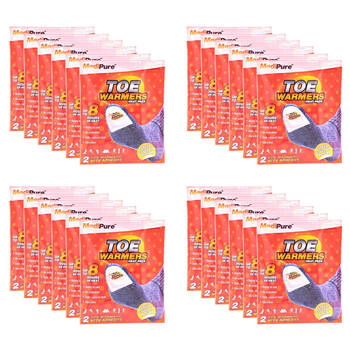 24x 2pc MEDIPURE Ultra Thin Toe Warmers w/Adhesive Upto 8hrs Heat Pack Air Activated