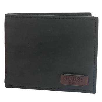 Guess Anatoli Leather Passcase Wallet RFID Black