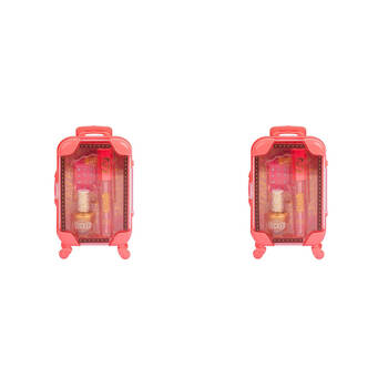 2PK Wicked Mini Make Up Case Lip Gloss/Nail Polish/Nail Decals - Pink 5y+