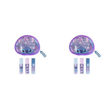 6pc Disney Stitch Lip Gloss & Purse Cosmetic Kit Set Kids 5y+