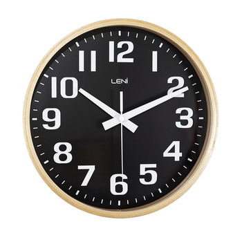 Leni 26cm Wood Wall Clock Black