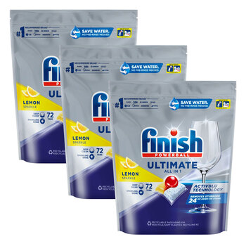 3PK 72pc Finish Powerball All-in-One Dishwashing Tablets Lemon Sparkle