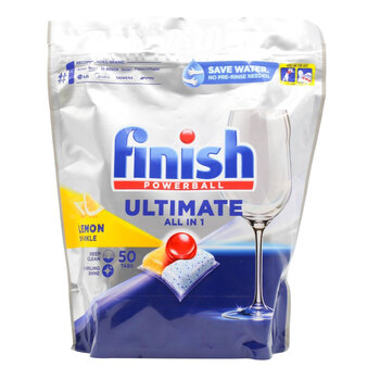50pc Finish All In 1 Dishwashing Tablets Lemon Sparkle